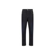 PT Torino Läder Patch Straight-Leg Jeans Blue, Herr