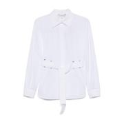 Max Mara Vit Stilren Skjorta med Dolda Knappar White, Dam