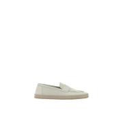 Brunello Cucinelli Logo Läder Slip-On Espadriller White, Herr