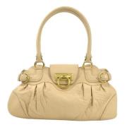 Salvatore Ferragamo Pre-owned Pre-owned Laeder handvskor Beige, Dam