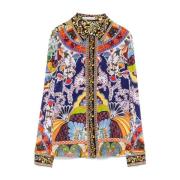 Alice + Olivia Blommig knapp-up skjorta Multicolor, Dam