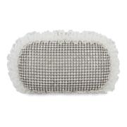 Self Portrait Rhinestone Clutch med Volanger och Kedja Gray, Dam