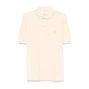 Brunello Cucinelli Orange Polo Shirt Ribbad Trim Logo Orange, Herr