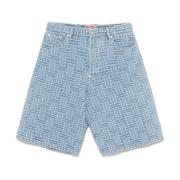 Kenzo Blå Knappgylf Shorts Klassiska Fickor Blue, Herr