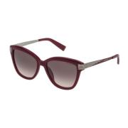 Trussardi Grön Gradient Acetat Solglasögon för Kvinnor Red, Dam