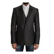 Dolce & Gabbana Grå SlimFit Blazer Texturerad Väv Gray, Herr