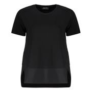 Herno Asymmetrisk bomullst-shirt med tekniska insatser Black, Dam