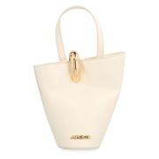 Jacquemus Elegant Läder Bucket Väska Beige, Dam