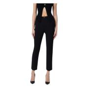 Elisabetta Franchi Svarta Stretch Crepe Byxor Black, Dam