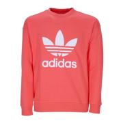 Adidas Crewneck Sweatshirt med Trefoil Logo Red, Dam