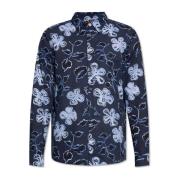 PS By Paul Smith Skjorta med blommigt mönster Blue, Herr