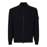 Stone Island Stilig Zip-Up Cardigan Sweater Blue, Herr