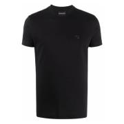 Emporio Armani Bomull T-shirt med Designers kod Black, Herr