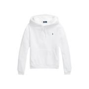 Polo Ralph Lauren Shrunken-Fit Fleece Huvtröja White, Dam