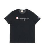 Champion Navy Crewneck Tee Shirt Blue, Herr