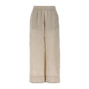 Brunello Cucinelli Juta Linnebyxor Beige, Dam