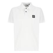 Stone Island Vit Polotröja med Logopatch White, Herr