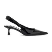 Jimmy Choo Patentläder Slingback med Kitten Heel Black, Dam