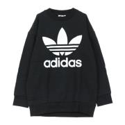 Adidas Svart/Vit Crewneck Sweatshirt för Män Black, Herr