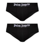 Palm Angels Tvåpack kalsonger med logotyp Black, Herr