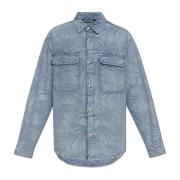 Palm Angels Denim skjorta Blue, Herr