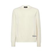 Dsquared2 Stilig Pull Hoodie för Män White, Herr