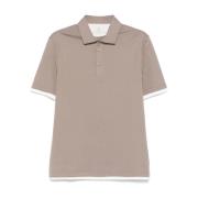 Brunello Cucinelli Oliv Polo Skjorta Lager Korta ärmar Gray, Herr