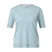 Herno Bomulls-T-shirt med klassisk rund hals Blue, Dam