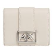 Armani Exchange Plånbok med knappstängning och logotyp Beige, Dam