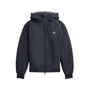 Fred Perry Huvad Sportig Nylonjacka Blue, Herr