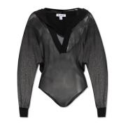 Alaïa Transparent Bodysuit med huva Black, Dam