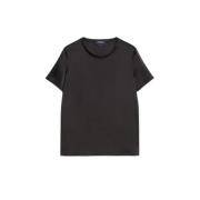 Max Mara Elegant Satin T-shirt Black, Dam