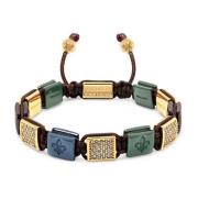 Nialaya Women's Dark Green, Dark Blue & Burgundy Ceramic Flatbead Brac...