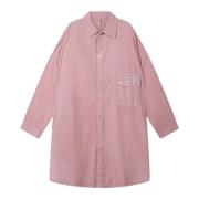 10Days Oversized Ekologisk Bomull Poplin Skjorta Pink, Dam