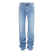 The Attico Clear Blue Broderade Jeans Blue, Dam