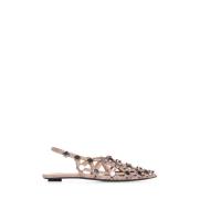 The Attico Beige Ballerina Flats med Mirror Studs Beige, Dam