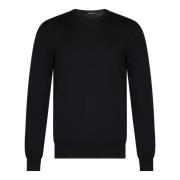 Tom Ford Svart Crewneck Tröja för Män Black, Herr