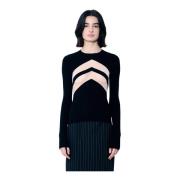 Jean Paul Gaultier Genomskinlig Panel Ribbstickad Turtlenecktröja Blac...