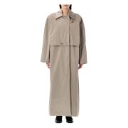 Remain Birger Christensen Beige Bomull Trenchcoat med Tab Krage Green,...