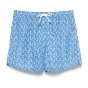 Fedeli Polyester Badshorts med Elastiskt Bälte Blue, Herr