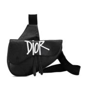 Dior Vintage Pre-owned Laeder crossbodyvskor Black, Herr