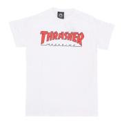 Thrasher Vit/Röd Tee Kortärmad Bomull T-shirt White, Herr