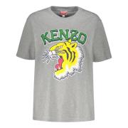 Kenzo Maxi Print Bomull T-shirt Gray, Dam