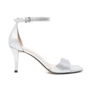 Michael Kors Silver Sandaler Elegant Stil Gray, Dam