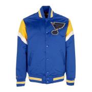 Mitchell & Ness NHL Heavyweight Bomber Jacket Stlblu Blue, Herr