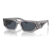 Prada Stiliga solglasögon i transparent asfalt Gray, Herr