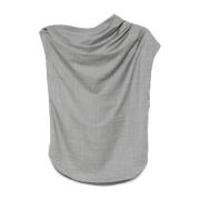 Loulou Studio Draped Sleeveless Blouse Gray, Dam