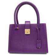 Salvatore Ferragamo Pre-owned Pre-owned Laeder handvskor Purple, Dam