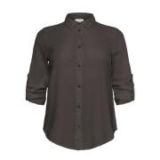 Kaffe Curve Svart Ostron Skjortblus Gray, Dam