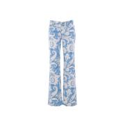 Etro MultiColour Paisley Straight Leg Jeans Multicolor, Dam